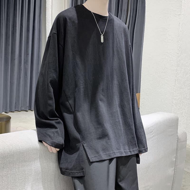 Áo Longsleeves xẻ tà, JACKLANE, Áo nam nữ dài tay oversize trơn Unisex Jack lane | BigBuy360 - bigbuy360.vn