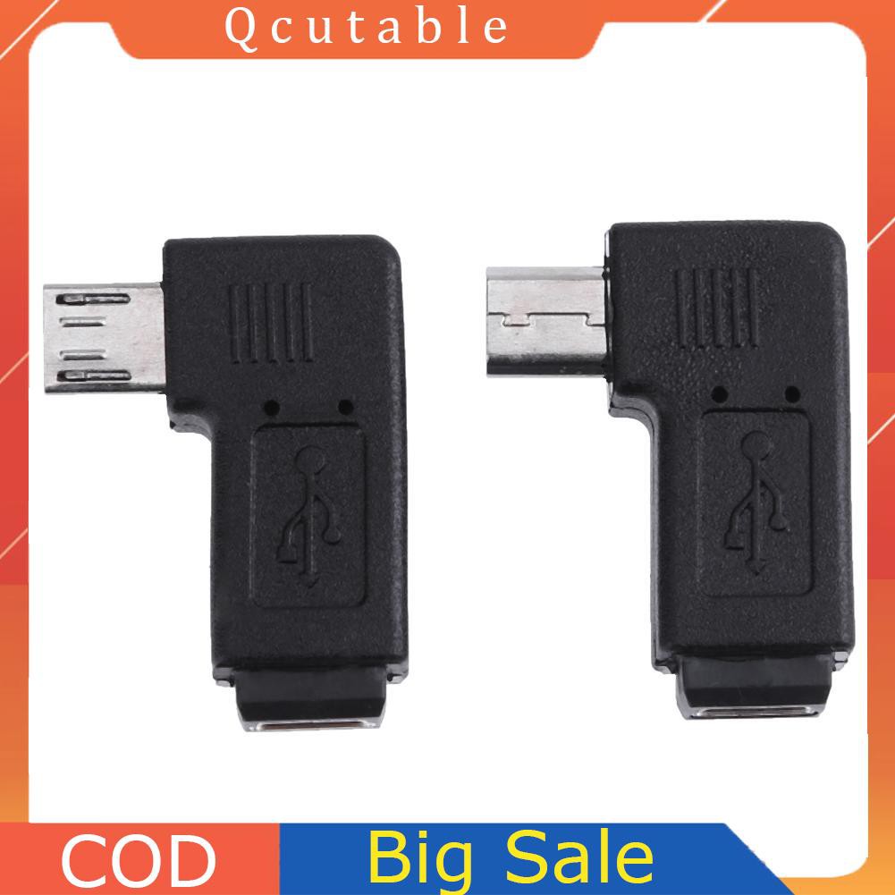 2 Đầu Chuyển Đổi 90 Độ Mini Usb Female Sang Micro Usb Male