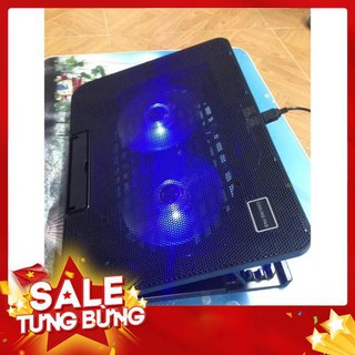 Đế tản nhiệt Laptop Cooling Pad N99 - 2 quạt, đèn led, có nấc lên lên hạ xuống laptop từ 10-17 inch