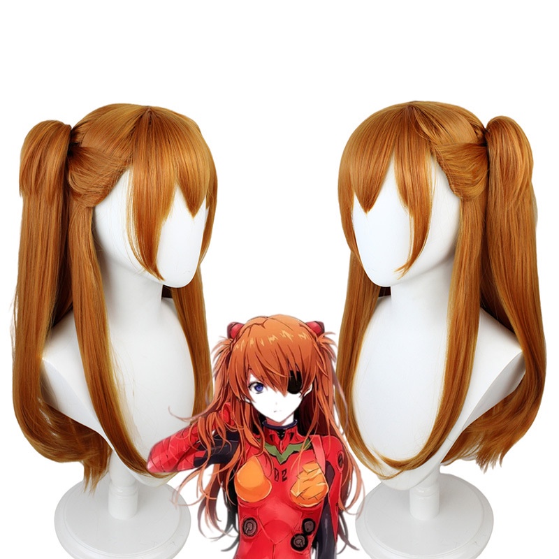 Bộ Tóc Giả Bằng EVA Họa Tiết Hoạt Hình Asuka Langley Soryu Dùng Trong Tiệc Halloween Thời Trang Cho Nữ