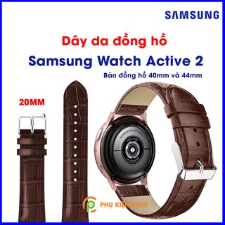Dây da đồng hồ Samsung Galaxy Watch Active 2 40/44mm bản dây 20mm