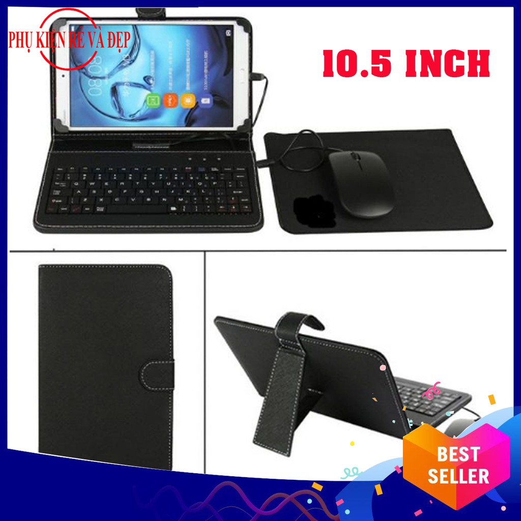 Combo bao da bàn phím + chuột + lót chuột dành cho máy từ 4.5 đến 10.5 inch