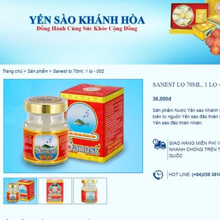 nước yến sanest yến sào khánh hòa (yến hũ có đường)
