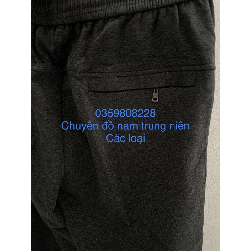 Quần nỉ nam trung niên lót lông ống xuông size to