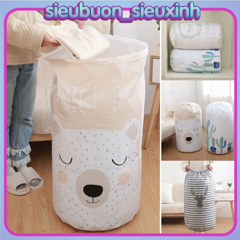 Túi đựng chăn màn quần áo đa năng 135 lít chống ẩm gấp gọn xuất Nhật cỡ lớn sbsx