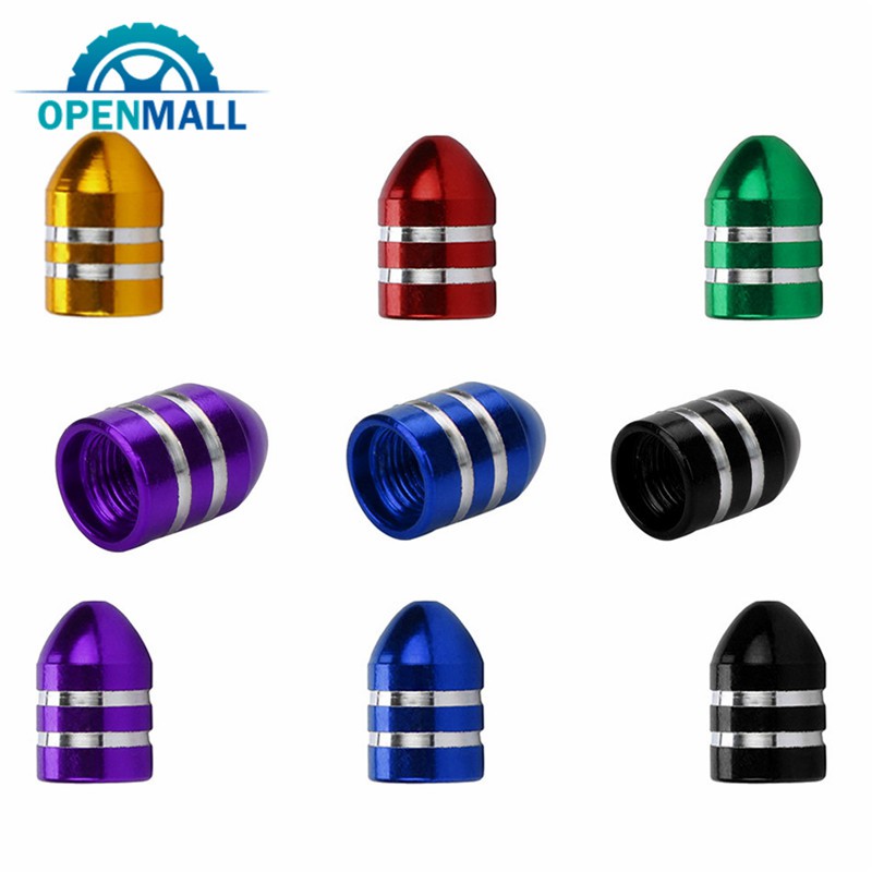 Set 4 nắp van lốp xe ô tô/ xe máy bằng nhôm chuyên dụng