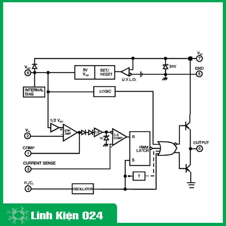 Ic dao động KA3842A DIP-8