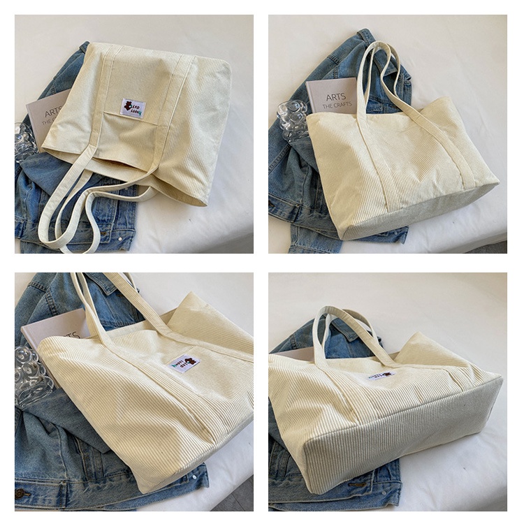 Túi tote vải Canvas Đeo vai đi học đi chơi giá rẻ phong cách đeo vai hàn quốc