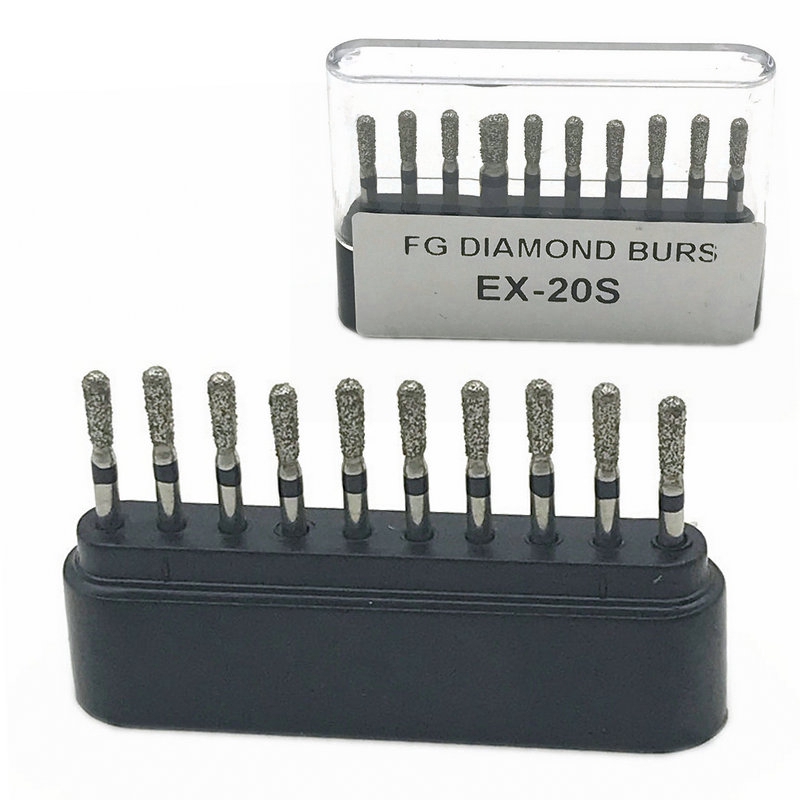 Set 10 đầu mũi mài răng Diamond Burs dành cho tay cầm mài răng tốc độ cao