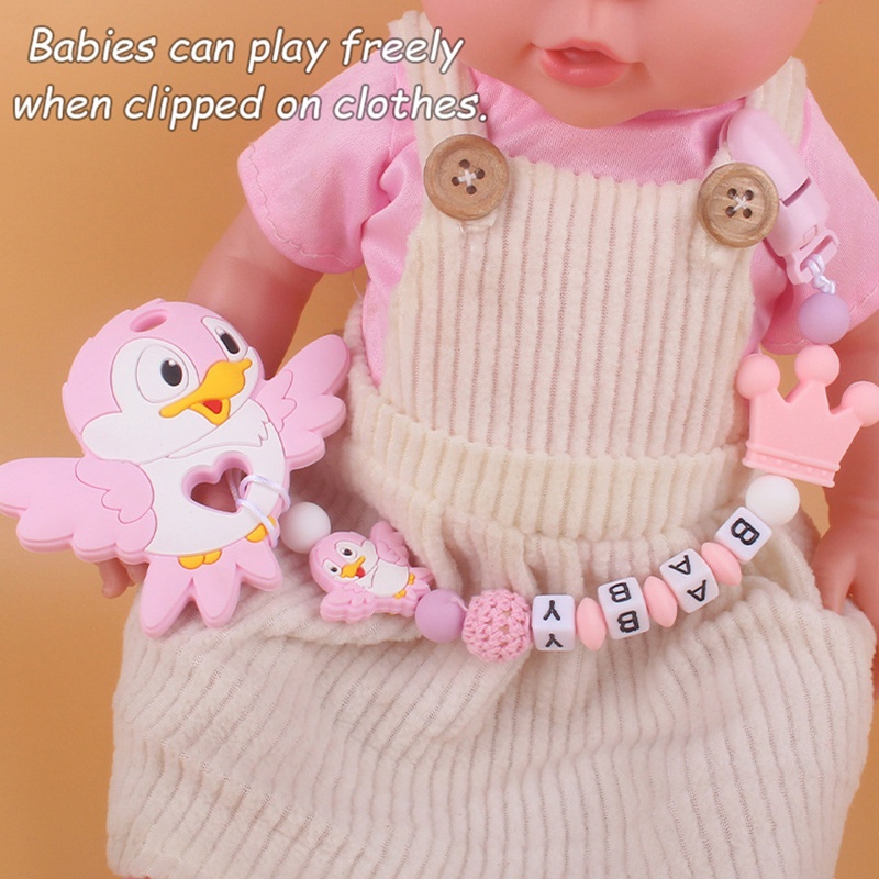 Kẹp Núm Vú Giả Xỏ Hạt Silicon Họa Tiết Chim Hoạt Hình Cho Bé Trai Gái