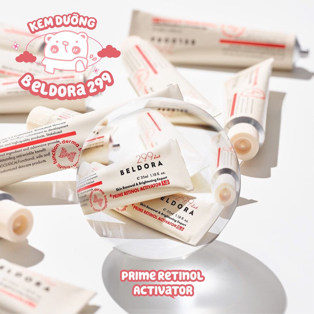 Kem Dưỡng Retinol 0.3/ Retinol 1.0 Căng Bóng, Tái Sinh Làn Da Beldora 299 Prime Retinol Activator 35ml