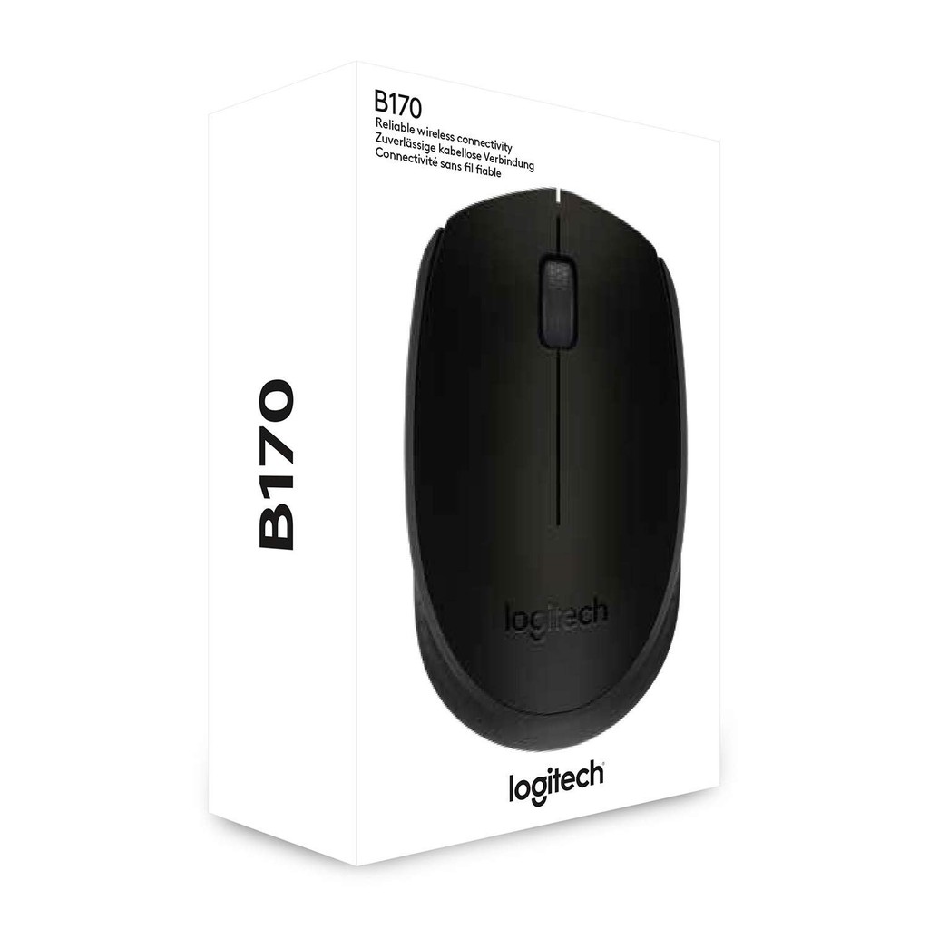Chuột Không Dây LOGITECH B170 Thiết Kế Thuận Tiện Cho Cả Hai Tay-Hàng Chính Hãng