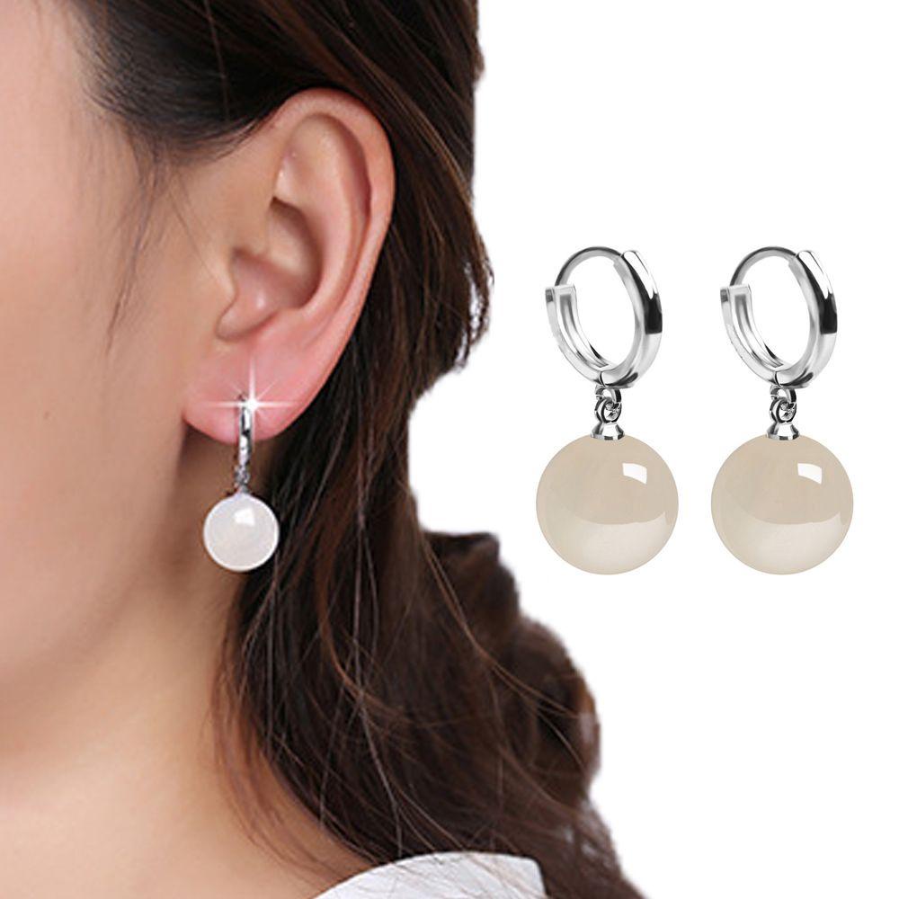 QQMALL Bông Tai Dạng Vòng Tròn Bằng Acrylic Dễ Thương Cho Nữ