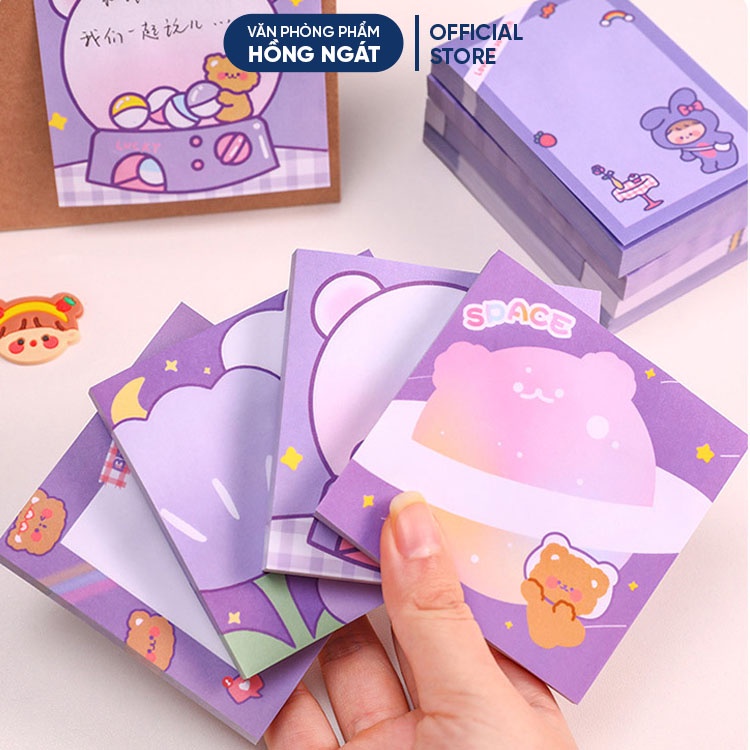 Mua Giấy note cute hoạt hình màu tím, giấy ghi chú dễ thương nhỏ gọn ...