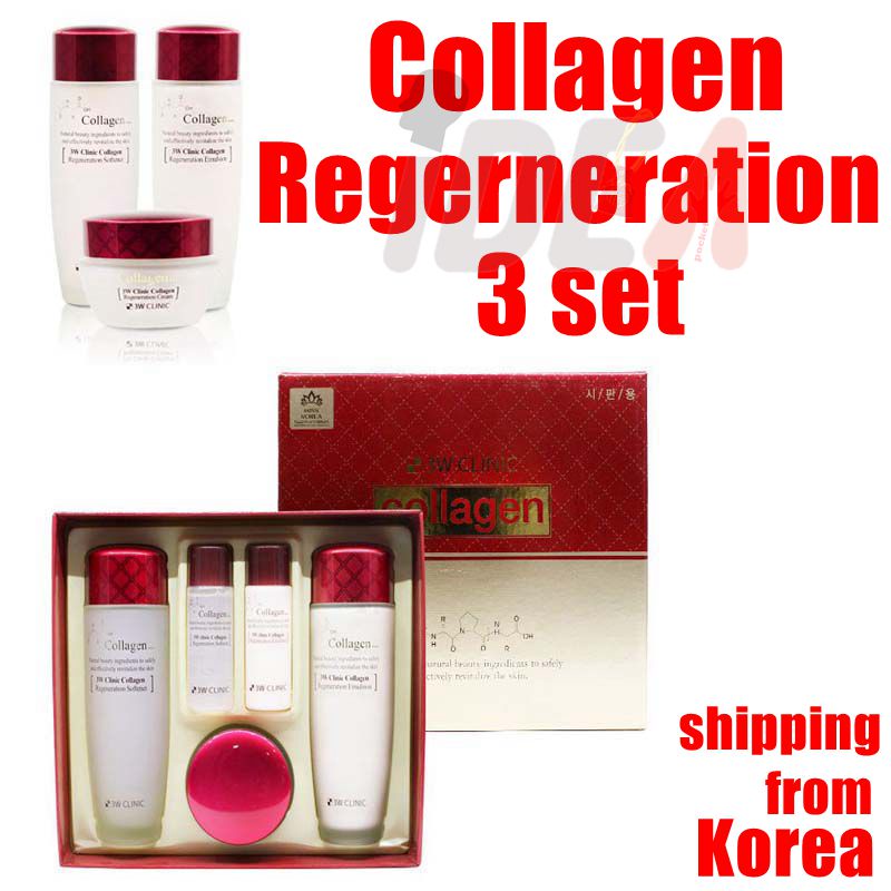 [Hàng mới về] Set 3 sản phẩm collagen chăm sóc da 3W Clinic Collagen Regerneration dưỡng trắng da từ Hàn Quốc