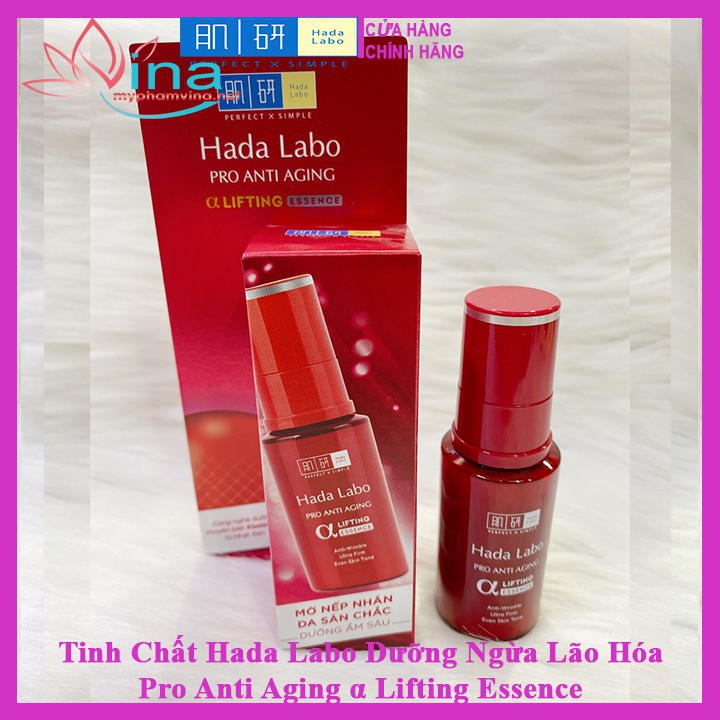 Tinh chất Hada Labo Pro Anti Aging α Lifting Essence dưỡng da cải thiện lão hóa da 30ml