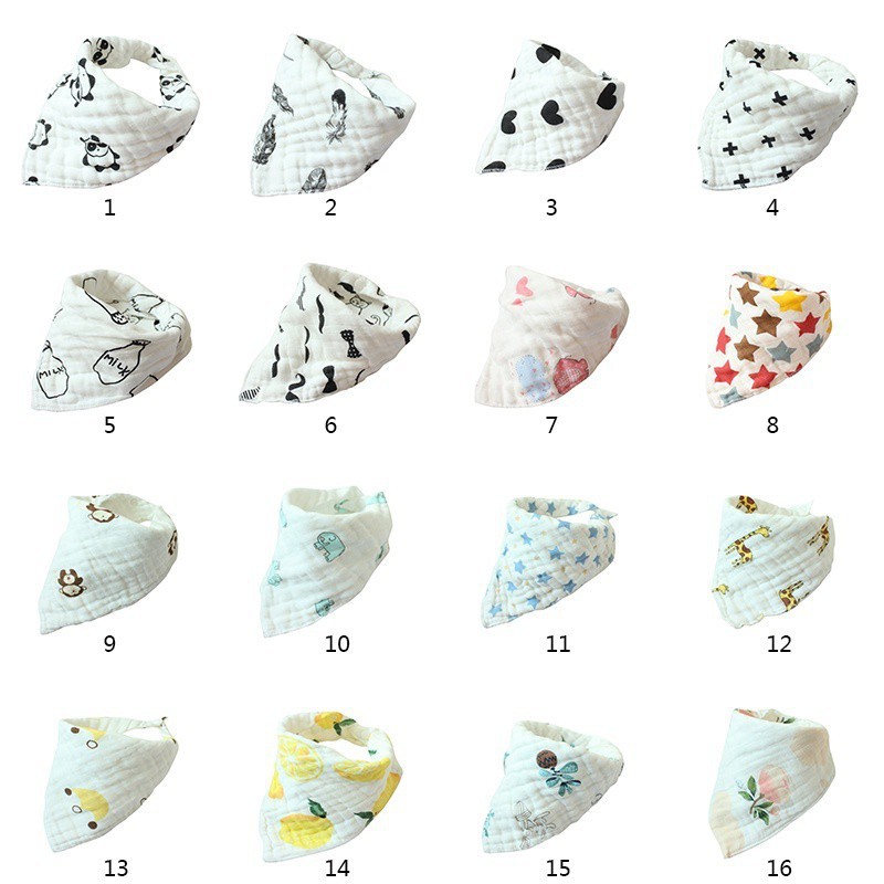 Yếm ăn cotton thiết kế họa tiết hoạt hình cho bé