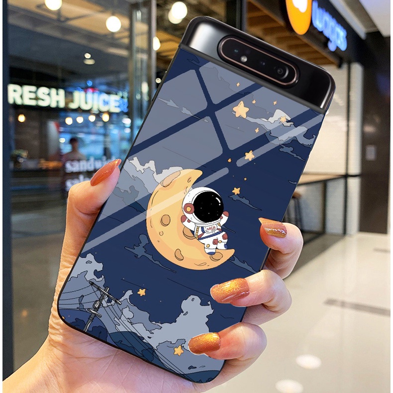 Ốp Lưng SAMSUNG GALAXY A80 Ốp kính bóng cao cấp Phi Hành Gia