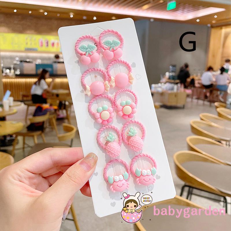 Bộ dây buộc tóc hình vương miện/trái cây dễ thương cho bé gái