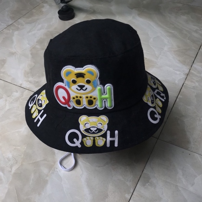 Mũ Tai Bèo Vải hình chó QH Hai Mặt Chống Nắng Thời Trang Cho Bé