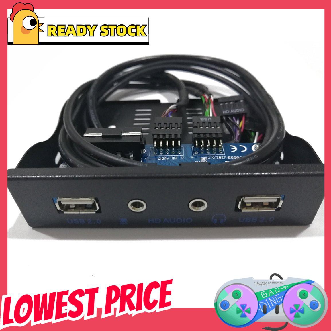 [lovely]3.5'' 2-USB 2.0 Port HUB + HD Audio Output Floppy Drive Expansion Front Panel