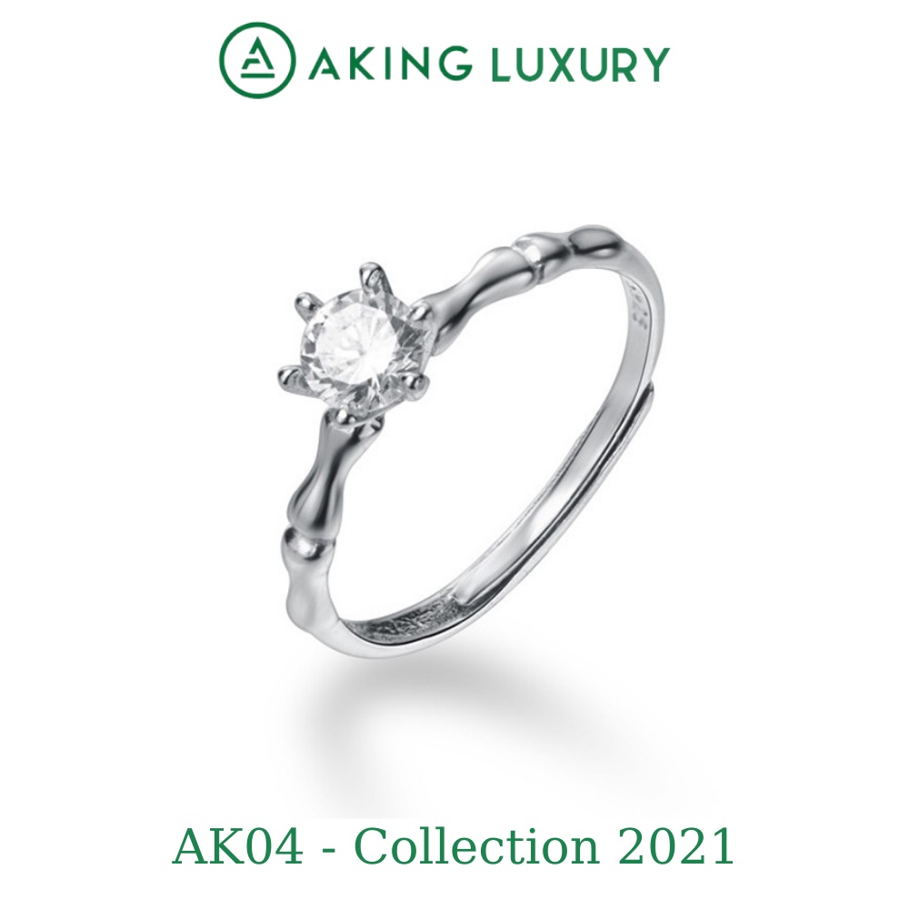 Nhẫn Bạc Nữ AKING LUXURY AK04 cao cấp, Nhẫn nữ S925 Đính Đá trẻ trung. Nhẫn mới nhất 2021