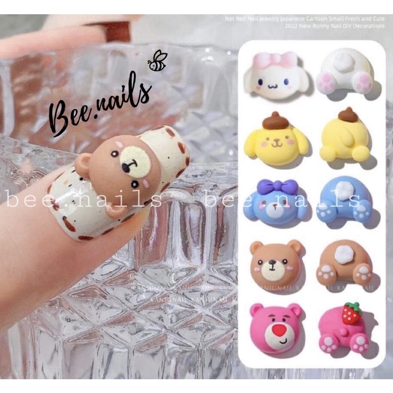 Cặp Charm Hoạt Hình Trang Trí Móng