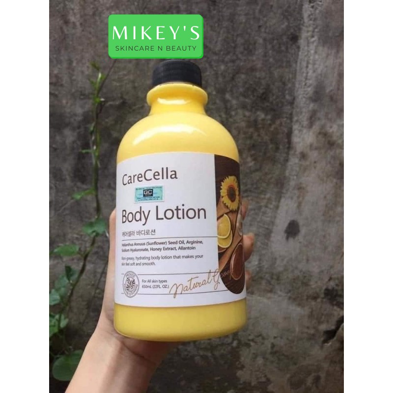 Sữa dưỡng thể CHỐNG NẮNG Carecella Mikeybeauty92 TRẮNG DA chính hãng Hàn Quốc (650 ml)