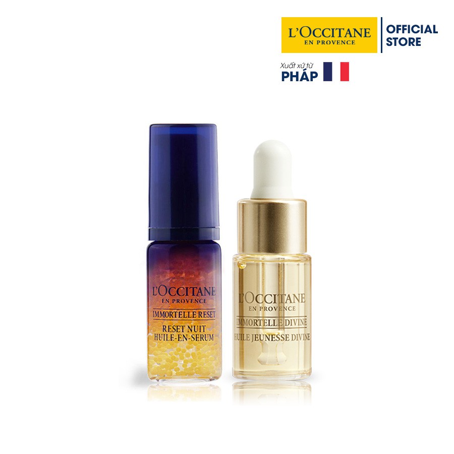 Bộ sản phẩm tinh chất tái sinh quyền năng Reset serum 5ml & dầu dưỡng trẻ hoá da Divine Youth Oil 4ml L'Occitane