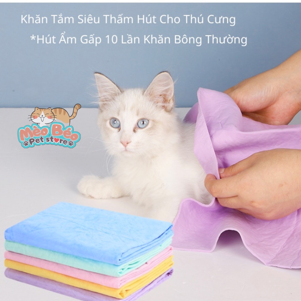Khăn tắm siêu thấm hút cho chó mèo - Loại to 66*43*2cm