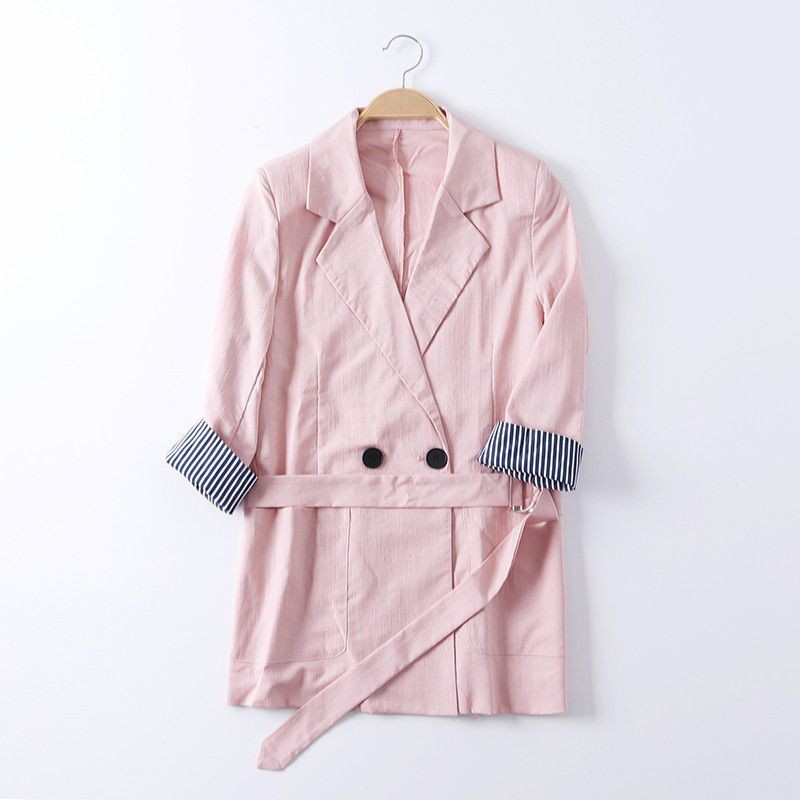 {Nhiều màu} Áo blazer dáng dài tay lỡ phối kẻ xuất Hàn (có sẵn) | BigBuy360 - bigbuy360.vn