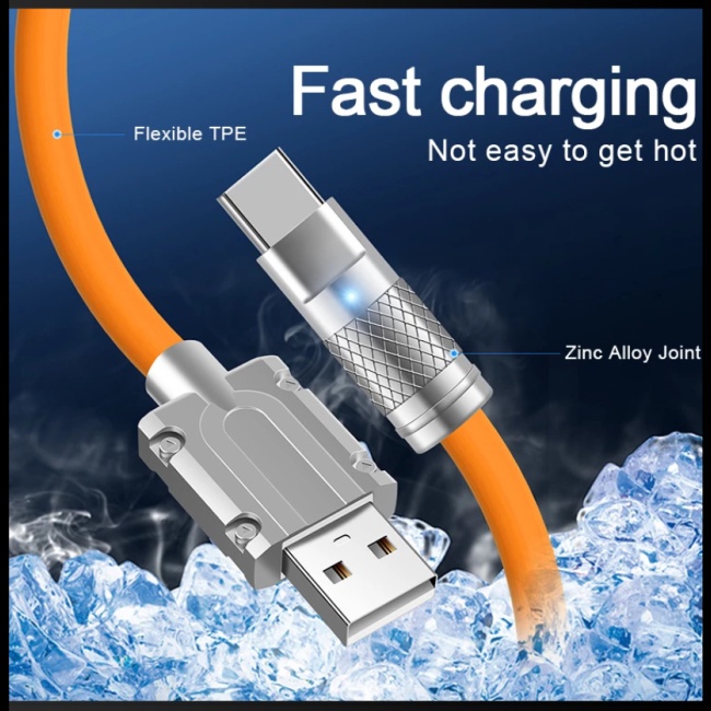 Cáp Sạc Nhanh Zevaret 120w 6a Type C Có Đèn Led Báo Hiệu Cho Xiaomi Huawei