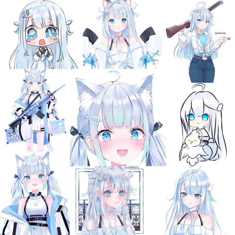 Hình dán Sticker Amatsuka uto Hololive 30-60cái khác nhau