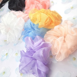 Dây buộc tóc scrunchies voan kính