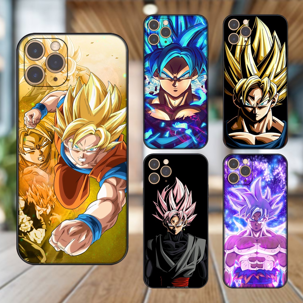 Ốp lưng iPhone 11 Pro dẻo đen cạnh vuông in hình Goku Dragon Ball