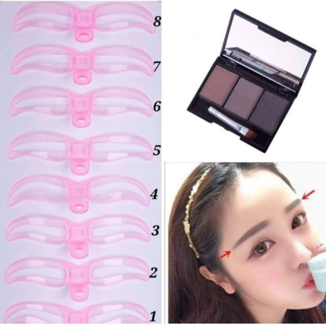 Set khung kẻ mày +bột tán