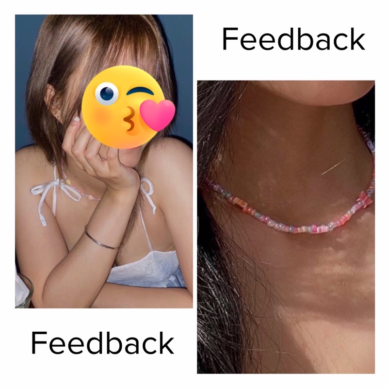 Dây chuyền hạt mix trái tim đủ màu pastel ngẫu nhiên