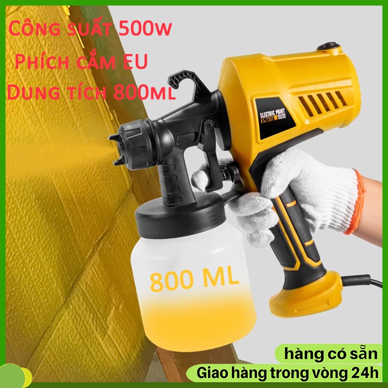 Máy Phun Sơn Điện Xịt Điện Cầm Tay Dụng Cụ Phun 500W Phun Sơn Phun Áp Lực Cao 800ML