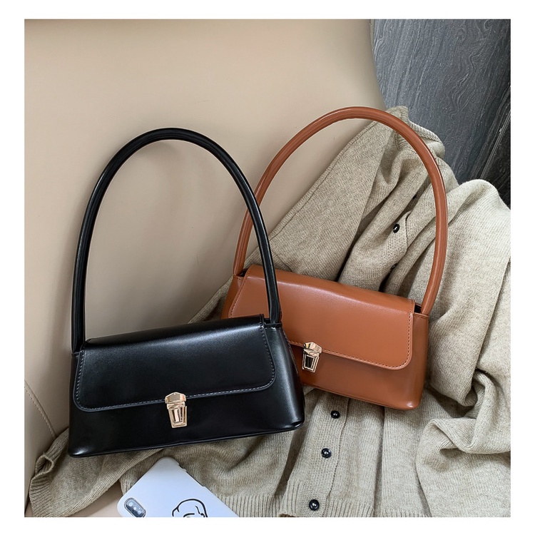 Túi Đeo Vai Hình Chữ Nhật Bằng Da PU Màu Trơn Thời Trang Cho Nữ