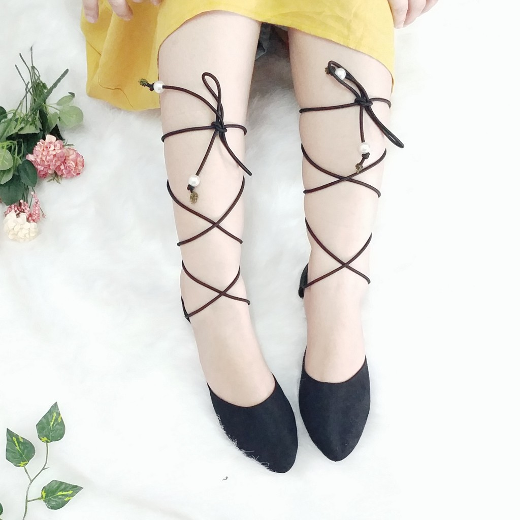 [ GIỐNG HÌNH ] Giày sandal búp bê cột dây chiến binh