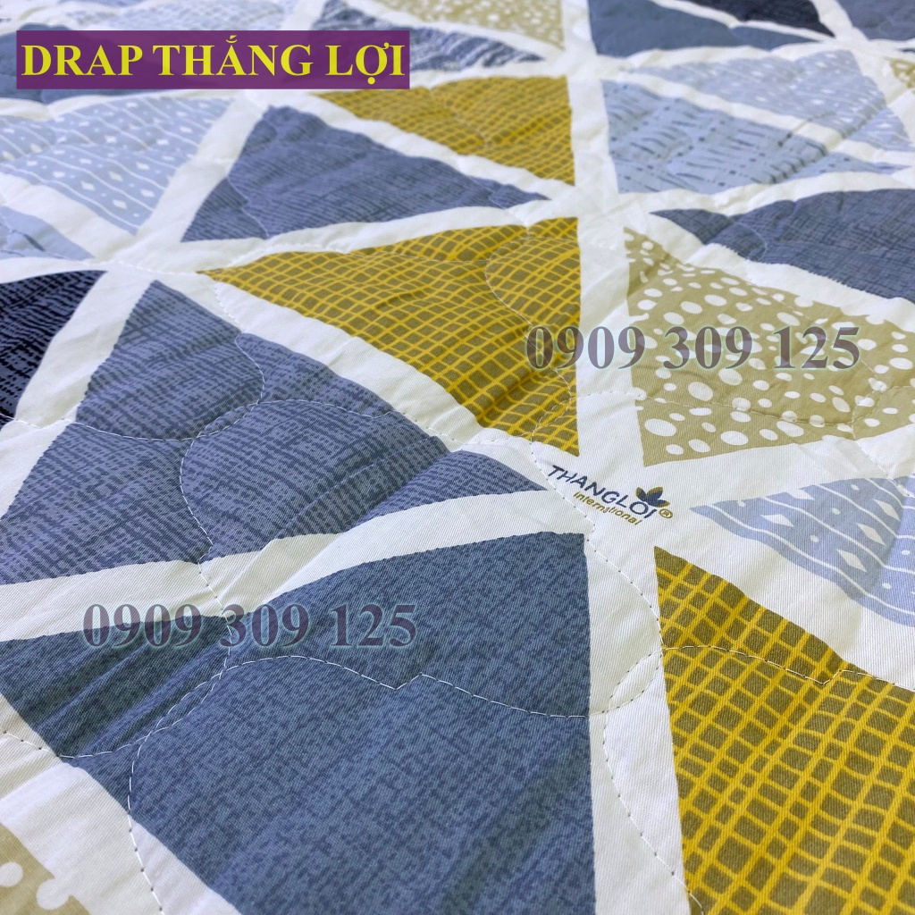 Bộ Drap 1m8 + CHĂN MỀN Thắng Lợi cao cấp chuẩn logo thoáng mát cotton (ga giường 5 món)