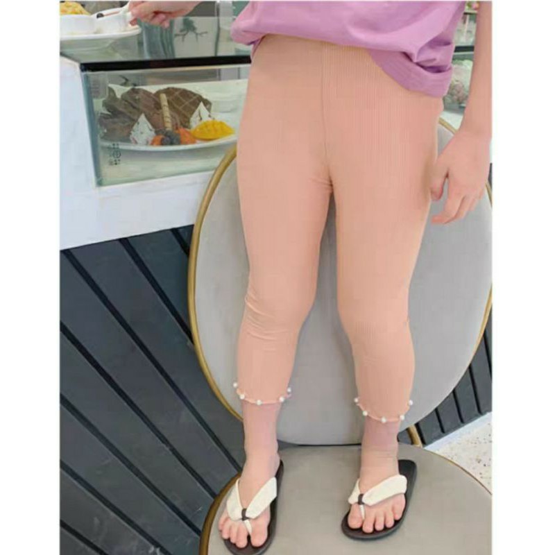 [RẺ VÔ ĐỊCH] Quần legging thun ôm chất mềm cực đẹp đính ngọc điệu đà cho bé gái