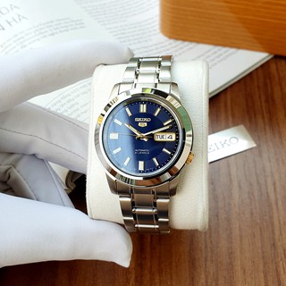 Đồng hồ Nam chính hãng Seiko 5 Automatic SNKK11K1 Size 38mm,Mặt xanh,Lịch thứ ngày-Máy cơ tự động-Dây kim loại cao cấp