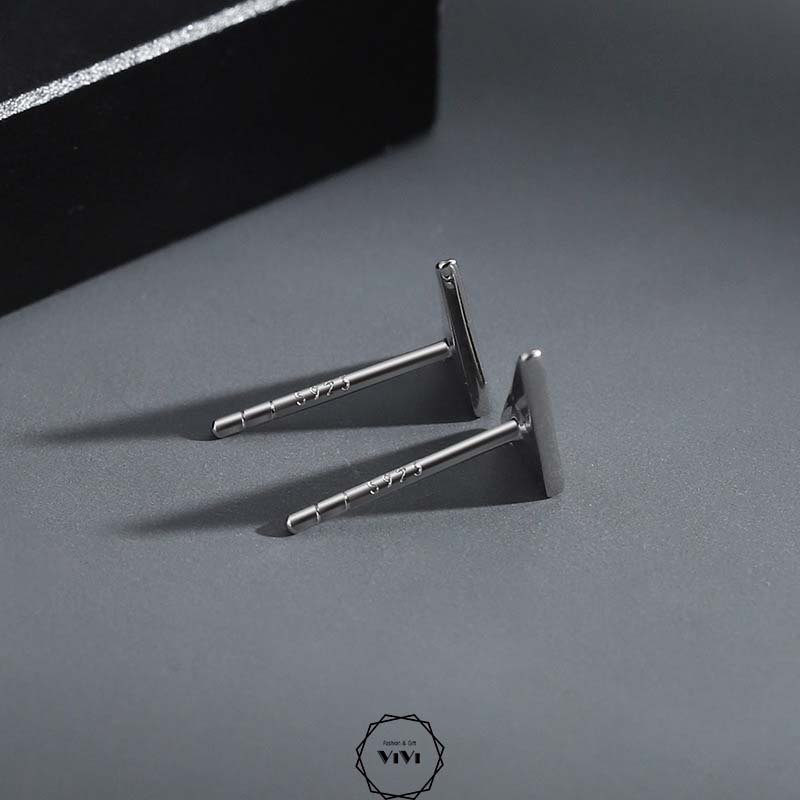 Bông tai bạc nam kiểu mảnh vỡ Fragment – khuyên tai bạc ViVi_Gift