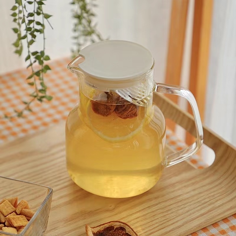 Bình Nước Thủy Tinh Chịu Nhiệt Độ Cao Họa Tiết Hoa Phong Cách Nhật Bản