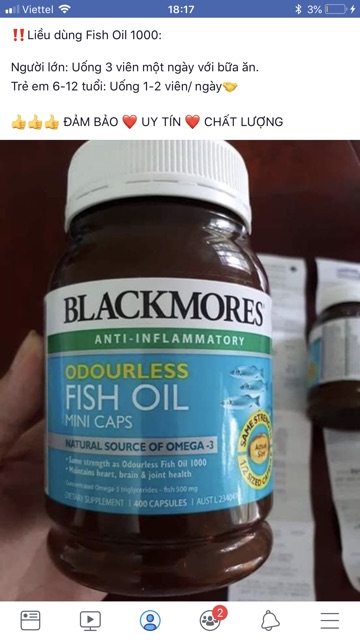 Dầu cá fish oil blackmores tốt cho mắt và não | Thế Giới Skin Care