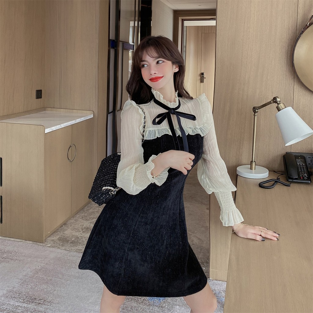 🌸Hàng Order🌸Hàng Order🌸Váy Xòe Tay Bồng Thắt Nơ Nữ Tính Trẻ Trung 🌸Hàng Quảng Châu