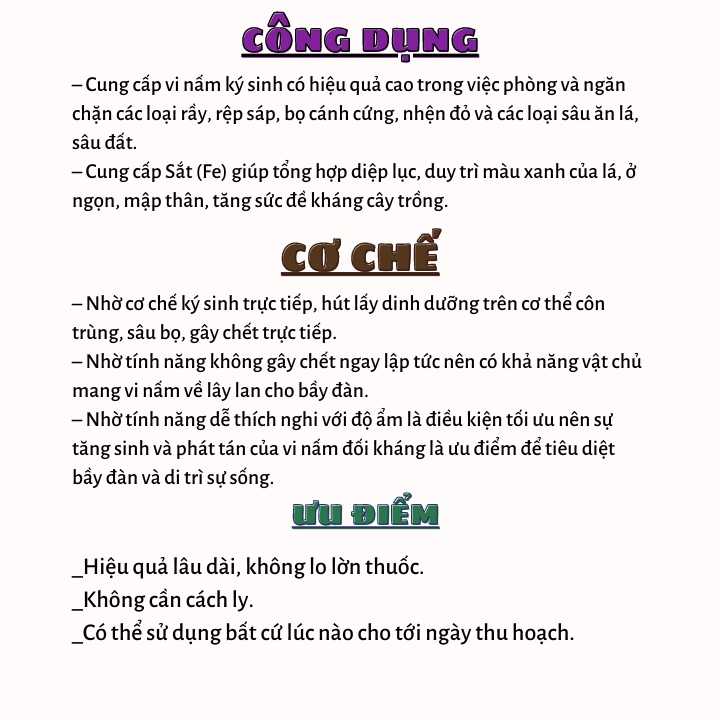 BTMET-NẤM 3 MÀU: Phân Bón Lá Diệt Trừ Sâu, Rầy, Côn Trùng Hại Cây Trồng