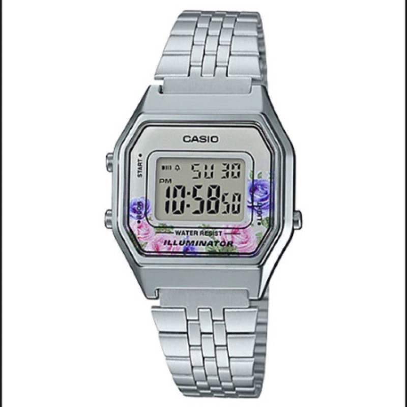 Đồng hồ điện tử nữ Casio LA680WA 4CDF dây kim loại fullbox