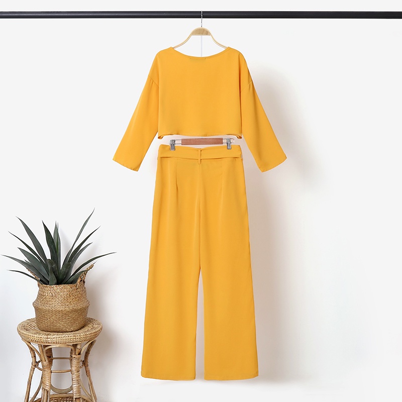 Set quần áo ZANZEA gồm áo dài tay + quần dài phong cách vintage thời trang quyến rũ cho nữ